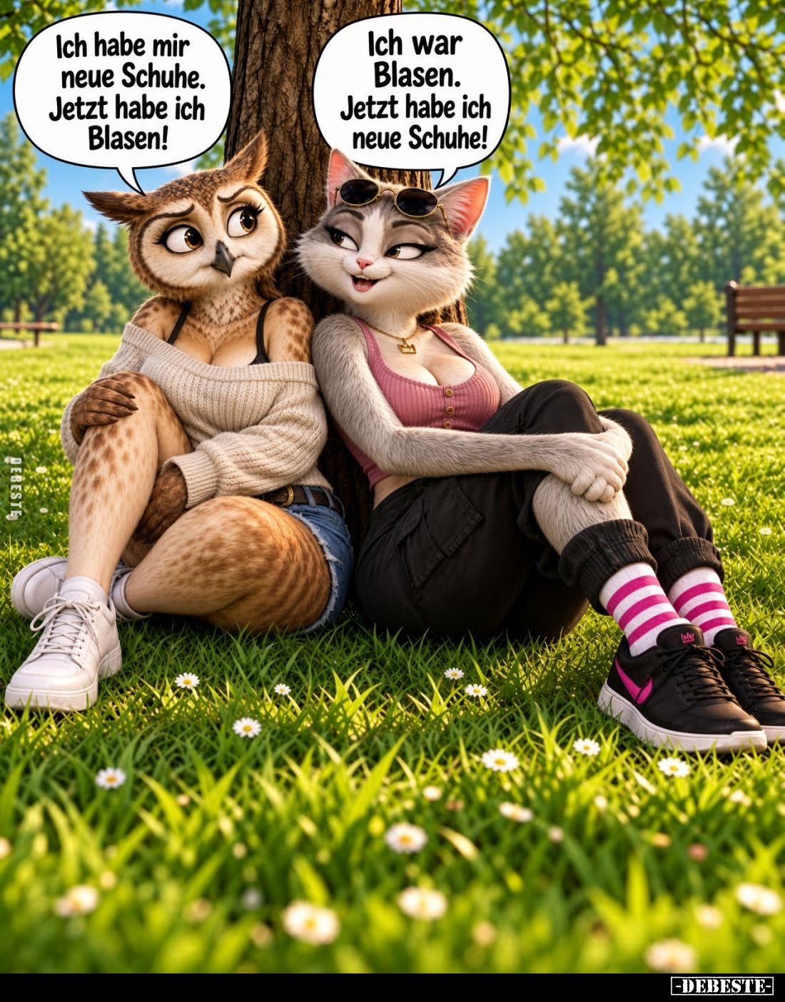 Ich habe mir neue Schuhe. Jetzt habe ich Blasen!
Ich war Blasen. Jetzt habe ich neue Schuhe!