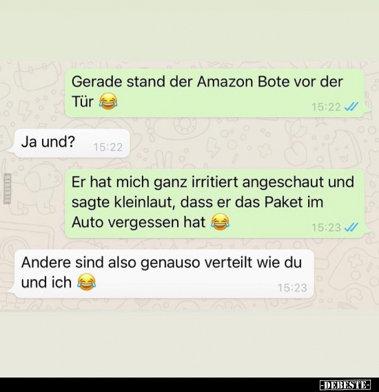 Gerade stand der Amazon Bote vor der Tür..