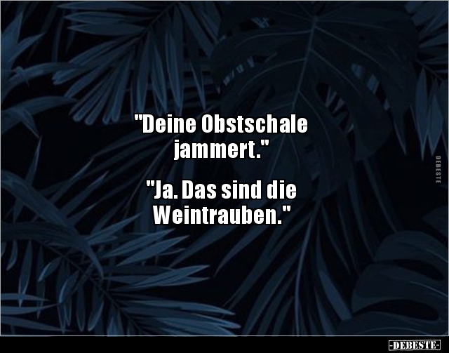 "Deine Obstschale jammert." "Ja. Das sind die.." - Lustige Bilder | DEBESTE.de