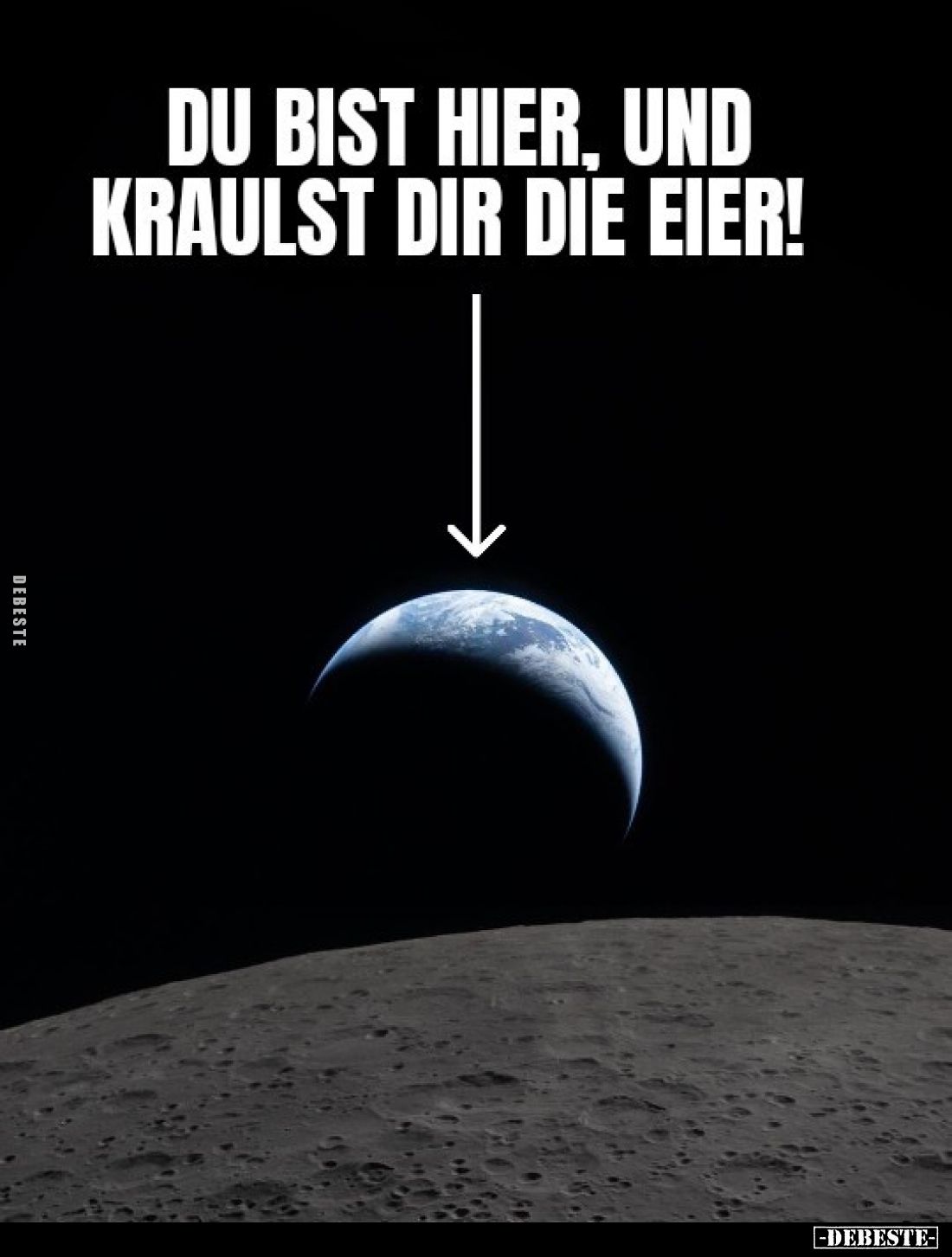 Du bist hier und kraulst dir die Eier...