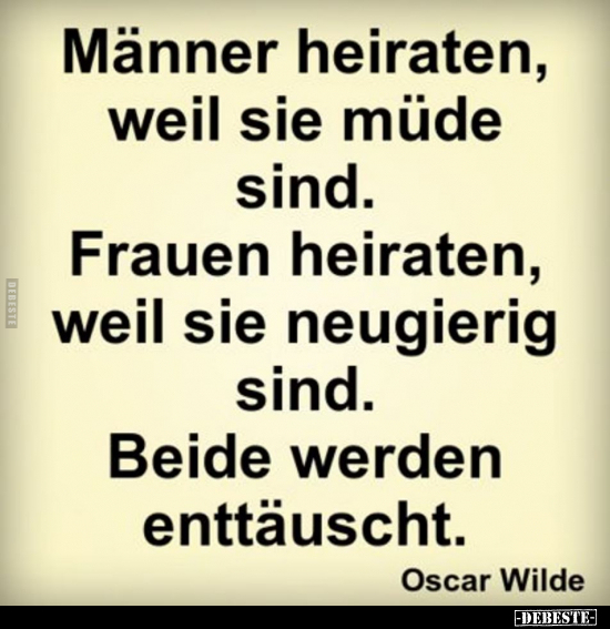 Männer heiraten, weil sie müde sind. - Lustige Bilder | DEBESTE.de