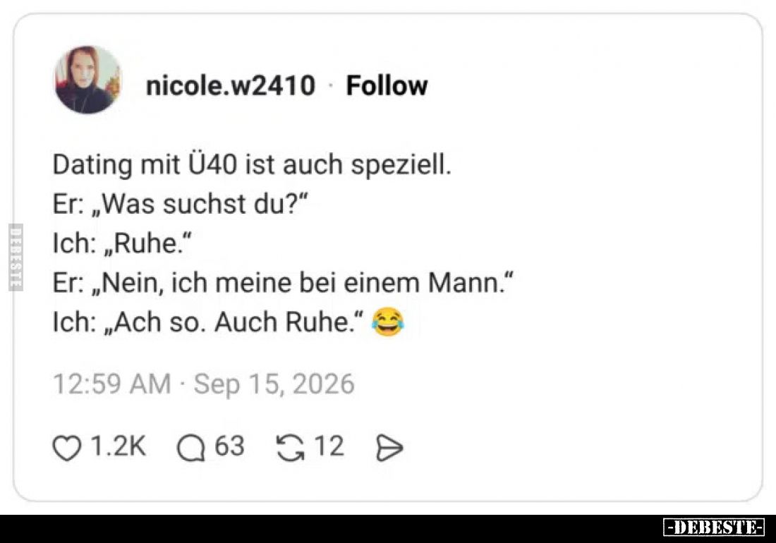 Dating mit Ü40 ist auch speziell. Er: "Was suchst du?"... - Lustige Bilder | DEBESTE.de