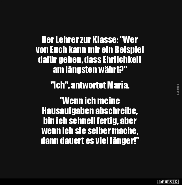 Lehrer, Ehrlichkeit