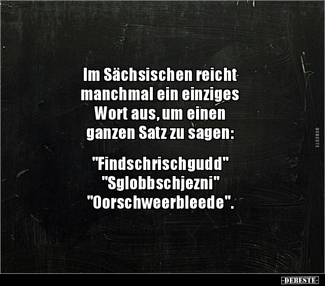 Im Sächsischen reicht manchmal ein einziges Wort aus.. - Lustige Bilder | DEBESTE.de