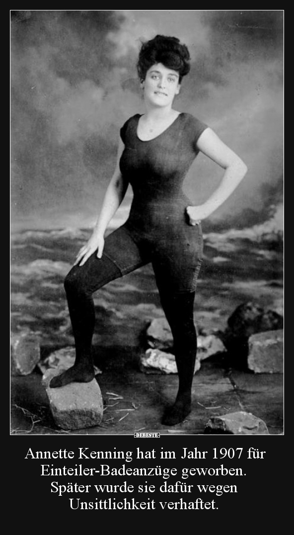 Annette Kenning hat im Jahr 1907 für Einteiler-Badeanzüge.. - Lustige Bilder | DEBESTE.de