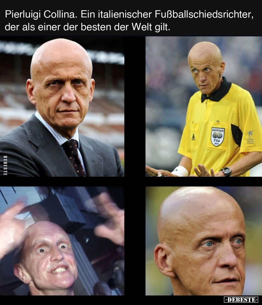 Pierluigi Collina. Ein italienischer Fußballschiedsrichter, der als einer der besten der Welt gilt.