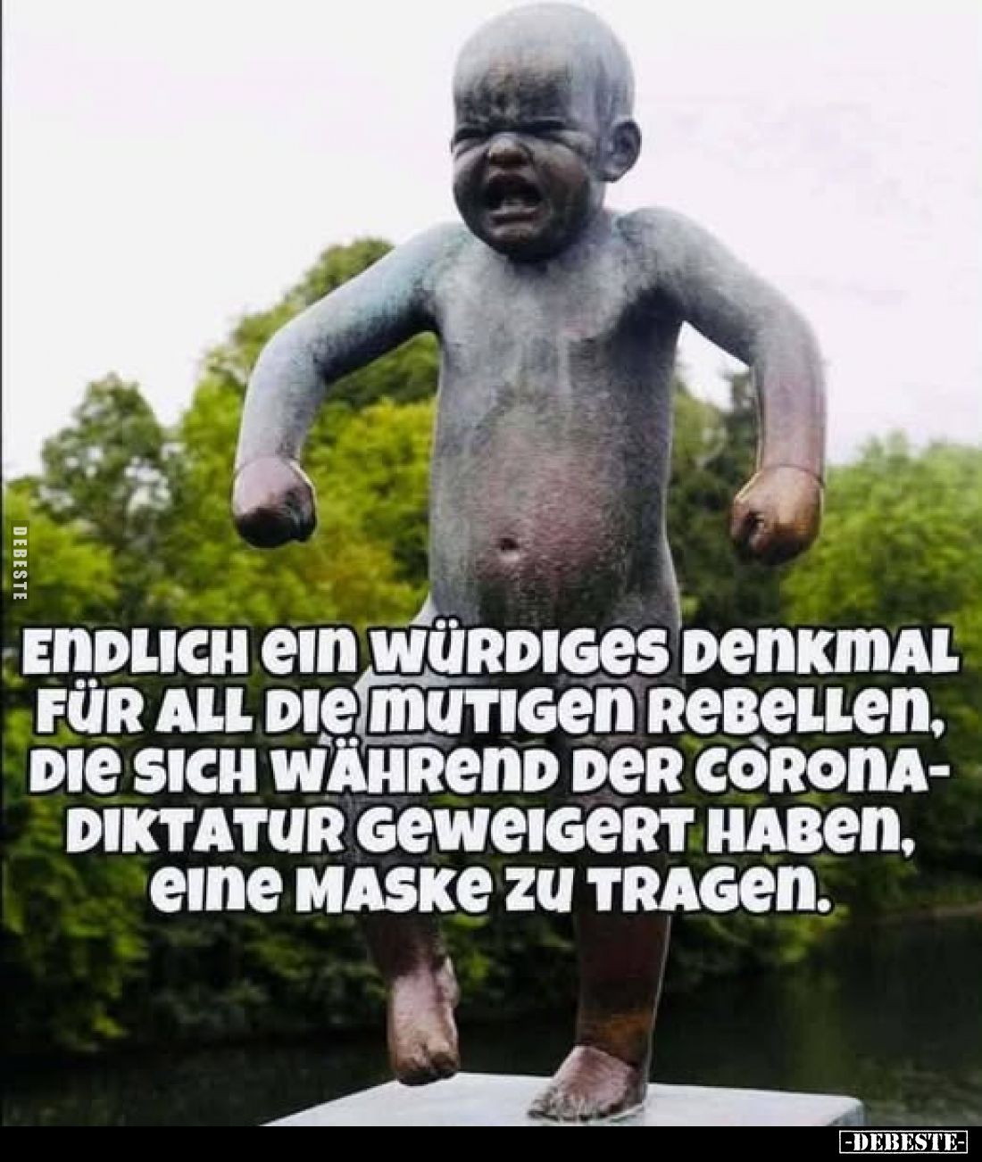 Endlich ein würdiges Denkmal für all die mutigen Rebellen, die sich während der Corona-Diktatur geweigert haben, eine Maske z...