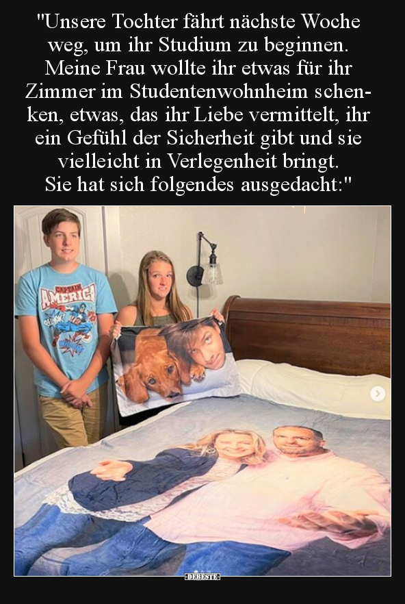 "Unsere Tochter fährt nächste Woche weg, um ihr Studium zu.." - Lustige Bilder | DEBESTE.de