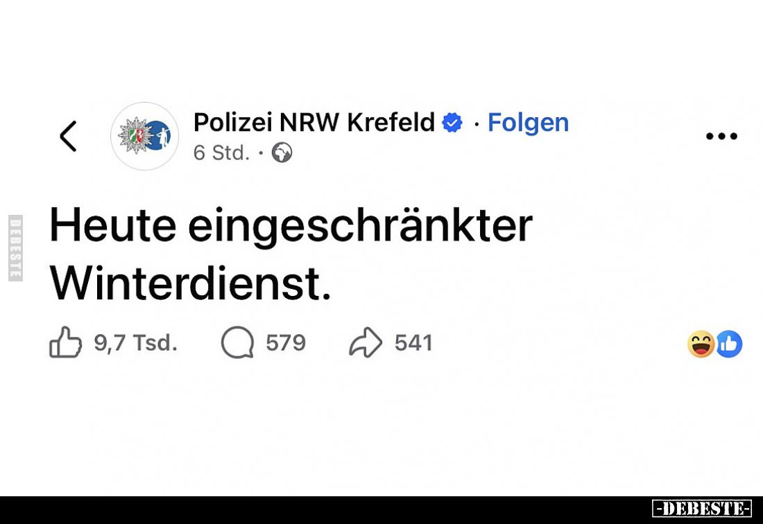 Heute eingeschränkter Winterdienst.