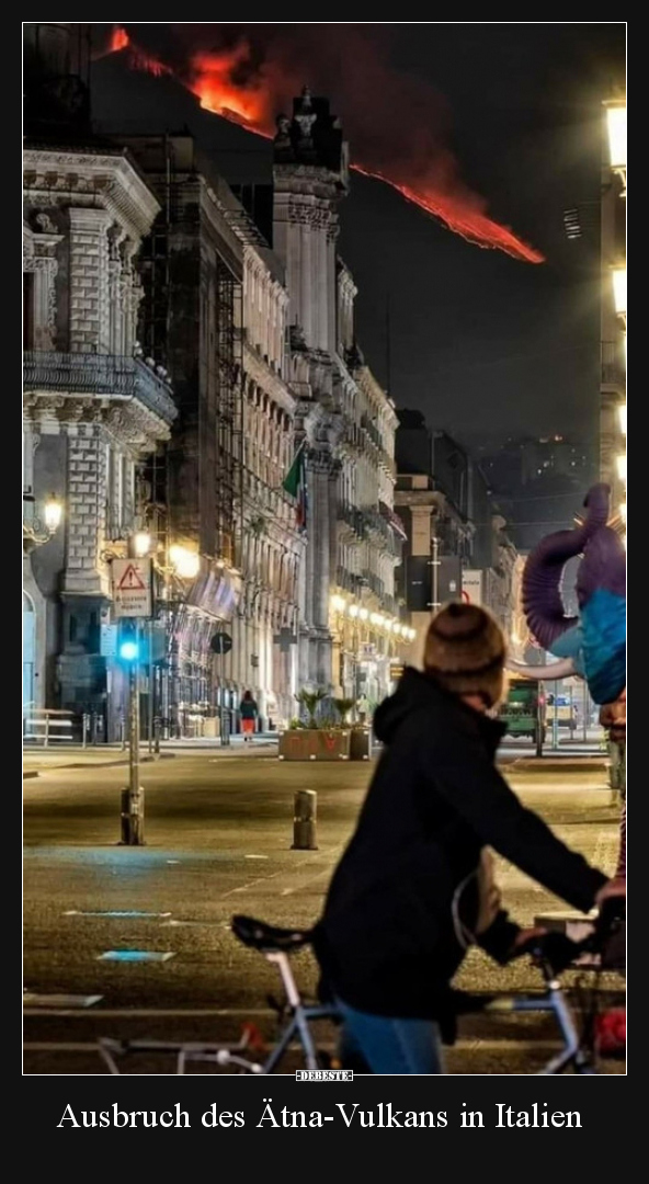 Ausbruch des Ätna-Vulkans in Italien..