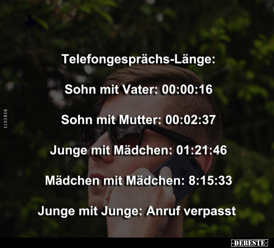 Telefongesprächs-Länge.. - Lustige Bilder | DEBESTE.de