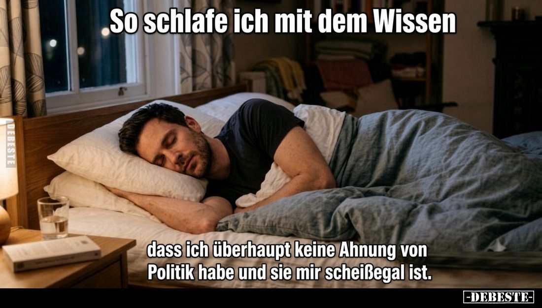 So schlafe ich mit dem Wissen, dass ich überhaupt keine.. - Lustige Bilder | DEBESTE.de