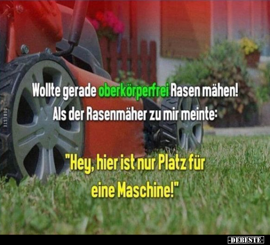 Wollte gerade oberkörperfrei Rasen mähen!.. - Lustige Bilder | DEBESTE.de
