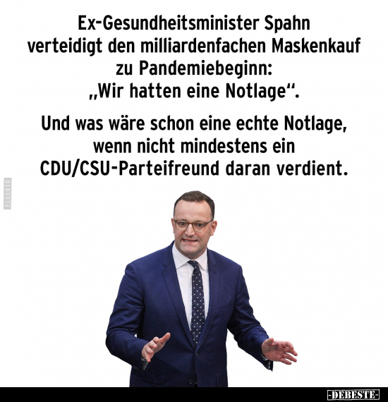 Ex-Gesundheitsminister Spahn verteidigt den.. - Lustige Bilder | DEBESTE.de