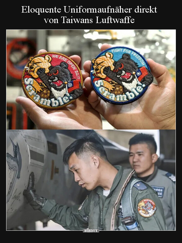Eloquente Uniformaufnäher direkt von Taiwans Luftwaffe.. - Lustige Bilder | DEBESTE.de