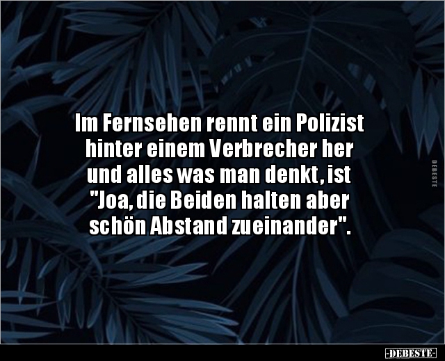 Im Fernsehen rennt ein Polizist hinter einem.. - Lustige Bilder | DEBESTE.de