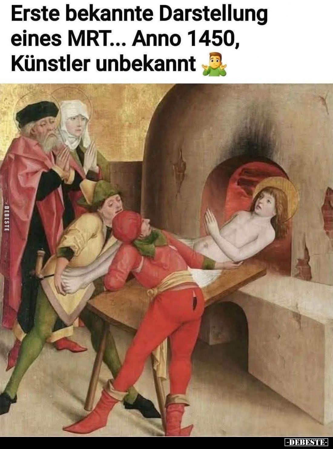 Erste bekannte Darstellung eines MRT... Anno 1450, Künstler unbekannt