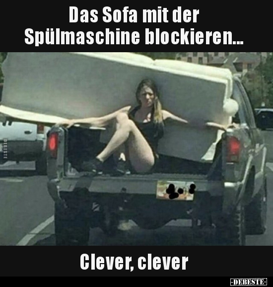Das Sofa mit der Spülmaschine blockieren... Clever.. - Lustige Bilder | DEBESTE.de