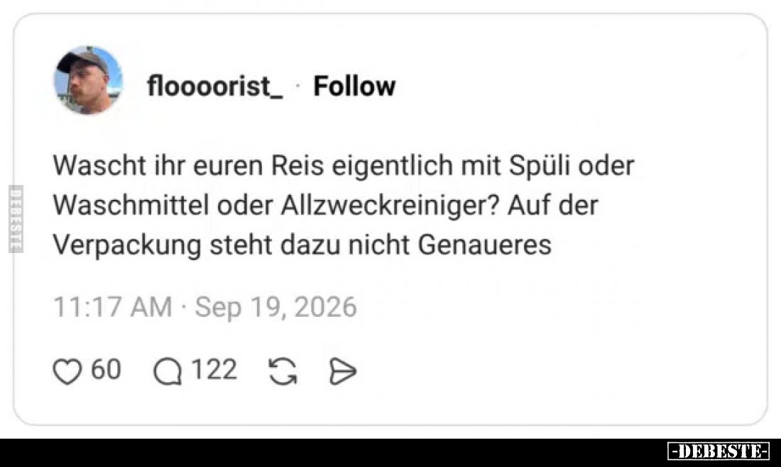 Wascht ihr euren Reis eigentlich mit Spüli oder Waschmittel oder Allzweckreiniger? Auf der Verpackung steht dazu nicht Genaue...