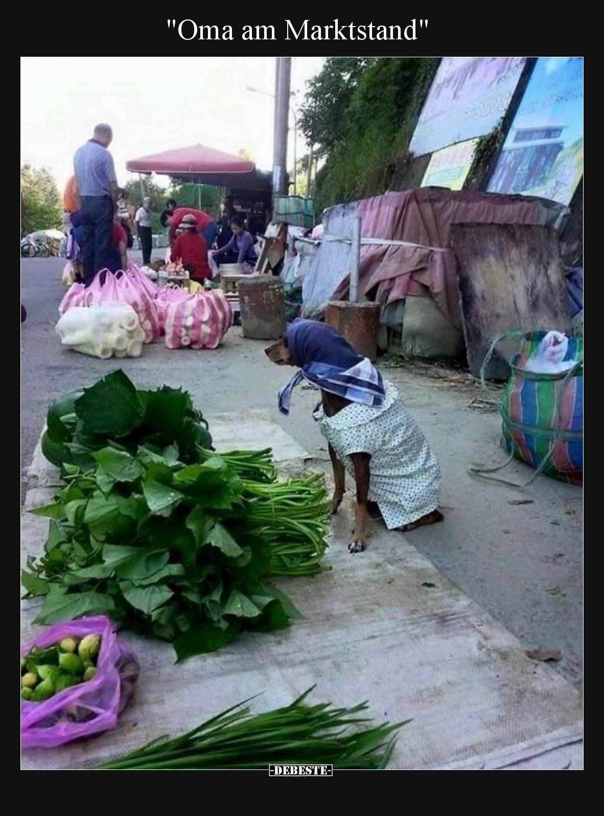 Oma am Marktstand