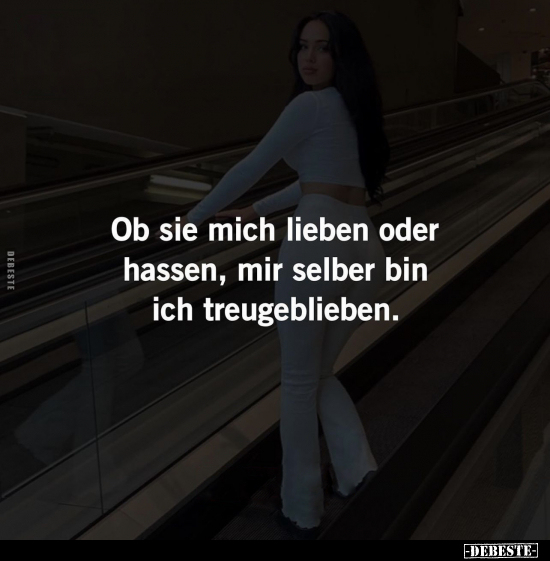 Ob sie mich lieben oder hassen, mir selber bin ich treugeblieben.. - Lustige Bilder | DEBESTE.de