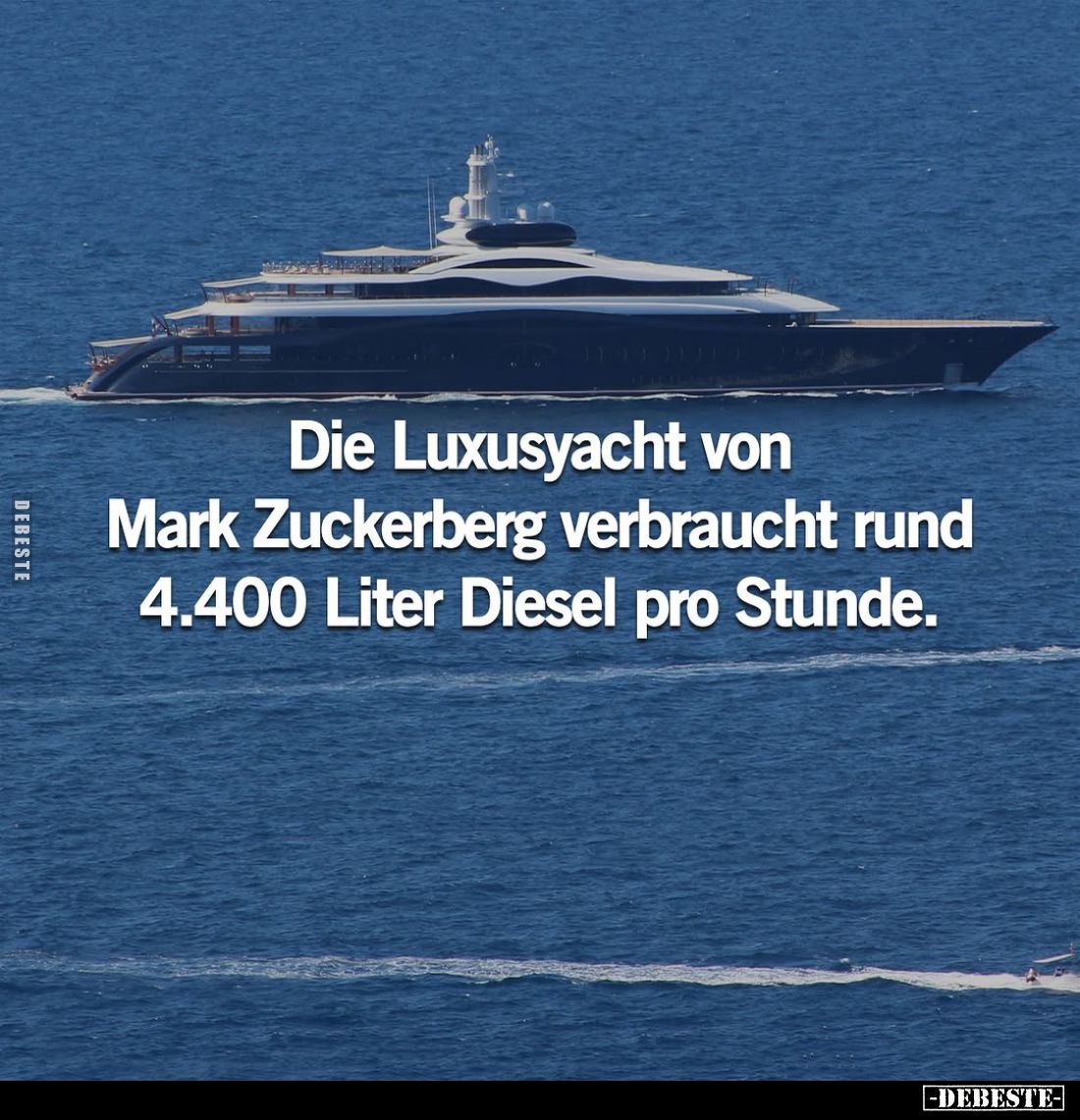 Die Luxusyacht von Mark Zuckerberg verbraucht rund 4.400 Liter Diesel pro Stunde.