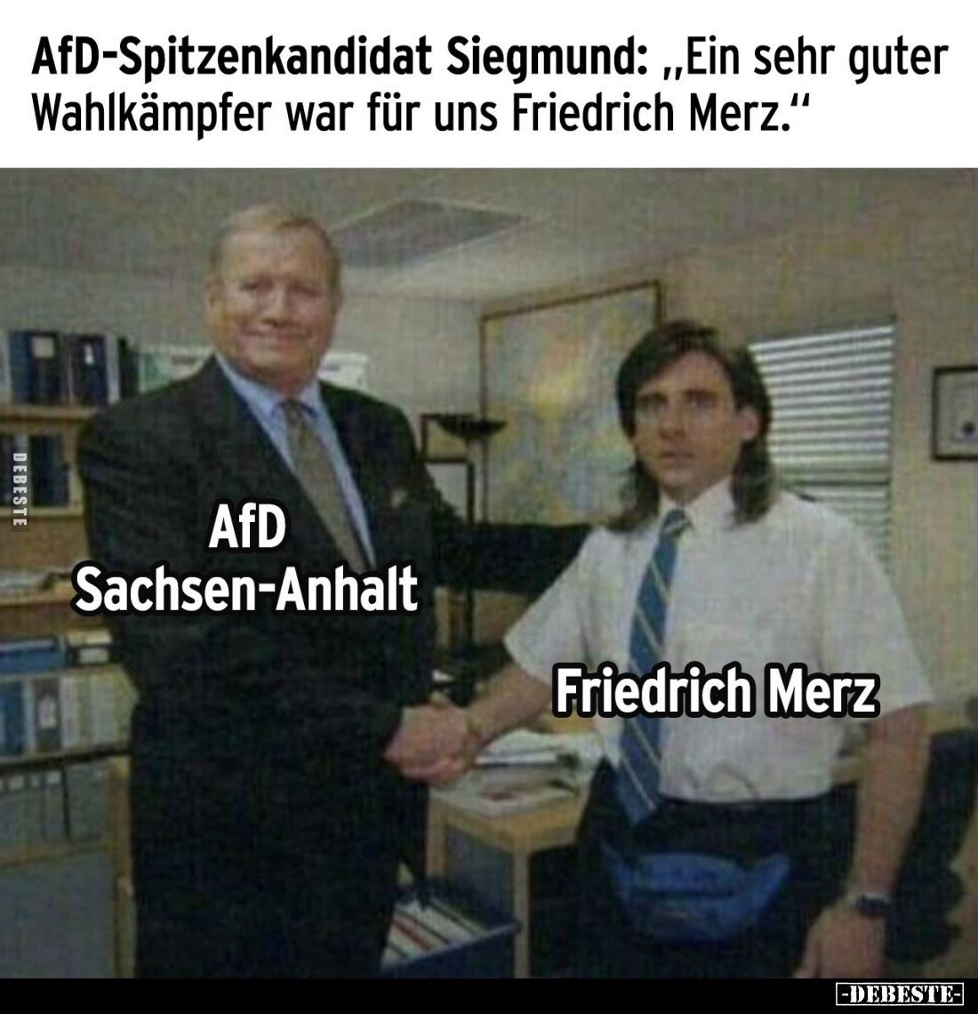 AfD-Spitzenkandidat Siegmund: „Ein sehr guter Wahlkämpfer war für uns Friedrich Merz."
-
AfD Sachsen-Anhalt
-
Friedr...