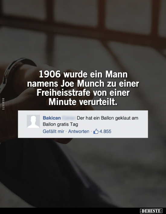 1906 wurde ein Mann namens Joe Munch zu einer.. - Lustige Bilder | DEBESTE.de