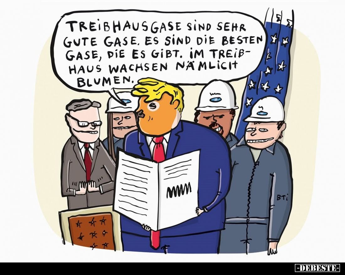 Treibhausgase sind sehr gute Gase, es sind die besten Gase, die es gibt. Im Treibhaus wachsen nämlich Blumen.