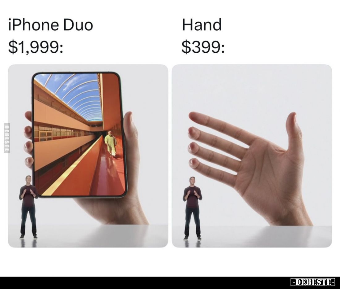 iPhone Duo vs Hand.