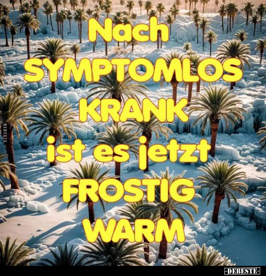 Nach SYMPTOMLOS KRANK ist es jetzt FROSTIG WARM.. - Lustige Bilder | DEBESTE.de