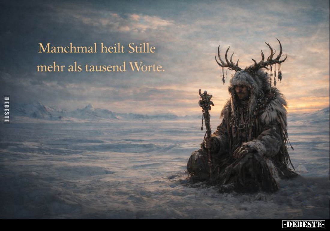 Manchmal heilt Stille mehr als tausend Worte.