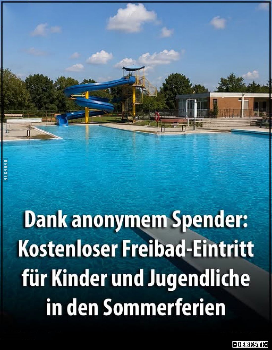 Dank anonymem Spender:
Kostenloser Freibad-Eintritt für Kinder und Jugendliche in den Sommerferien