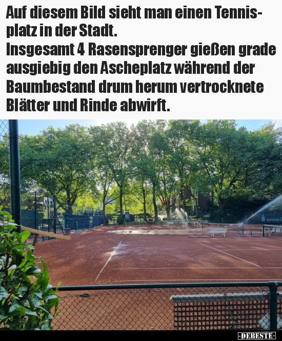 Auf diesem Bild sieht man einen Tennisplatz in der Stadt... - Lustige Bilder | DEBESTE.de