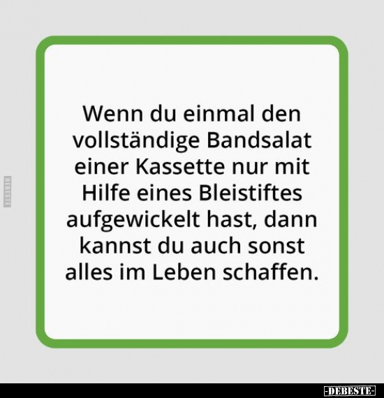 Wenn du einmal den vollständige Bandsalat einer Kassette.. - Lustige Bilder | DEBESTE.de