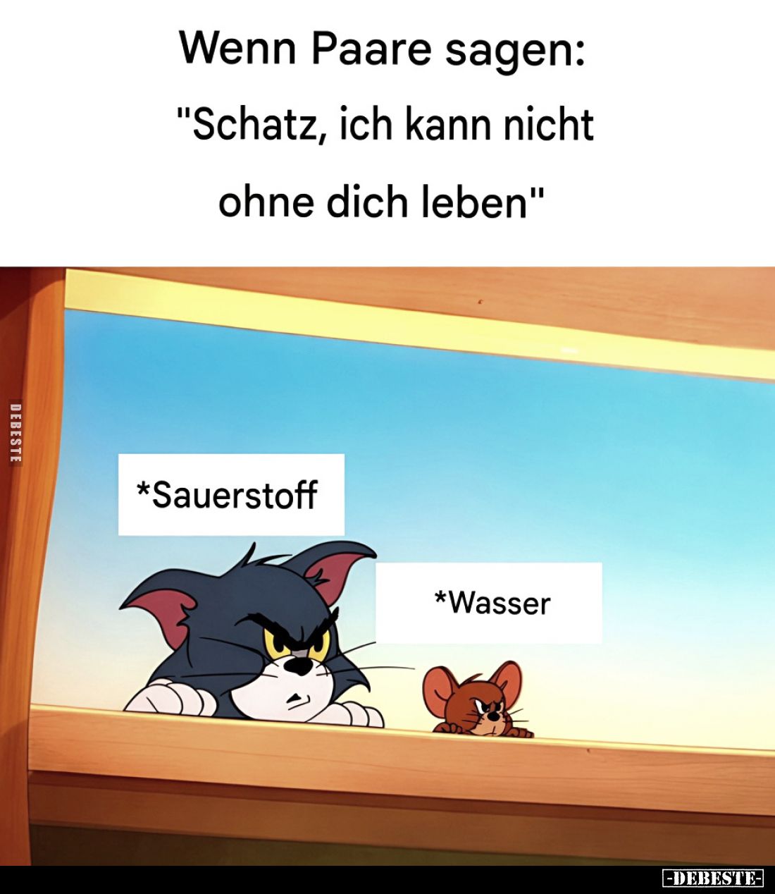 Wenn Paare sagen: "Schatz, ich kann nicht ohne dich leben"

*Sauerstoff

*Wasser