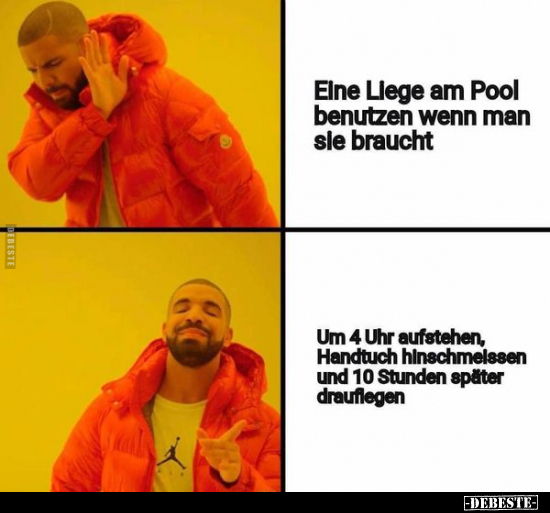 Eine Liege am Pool benutzen wenn man sie braucht.. - Lustige Bilder | DEBESTE.de