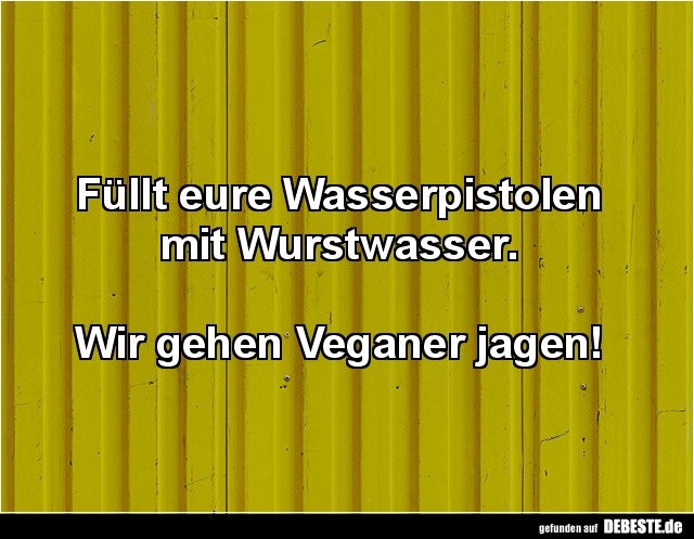 Füllt eure Wasserpistolen mit Wurstwasser.  - Lustige Bilder | DEBESTE.de