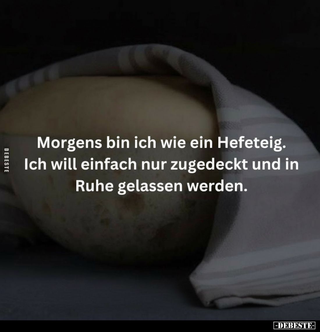 Morgens bin ich wie ein Hefeteig. Ich will einfach nur zugedeckt und in Ruhe gelassen werden.