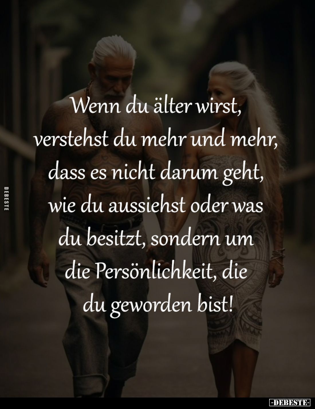 Wenn du älter wirst,
verstehst du mehr und mehr,
dass es nicht darum geht,
wie du aussiehst oder was
du besitzt, sond...