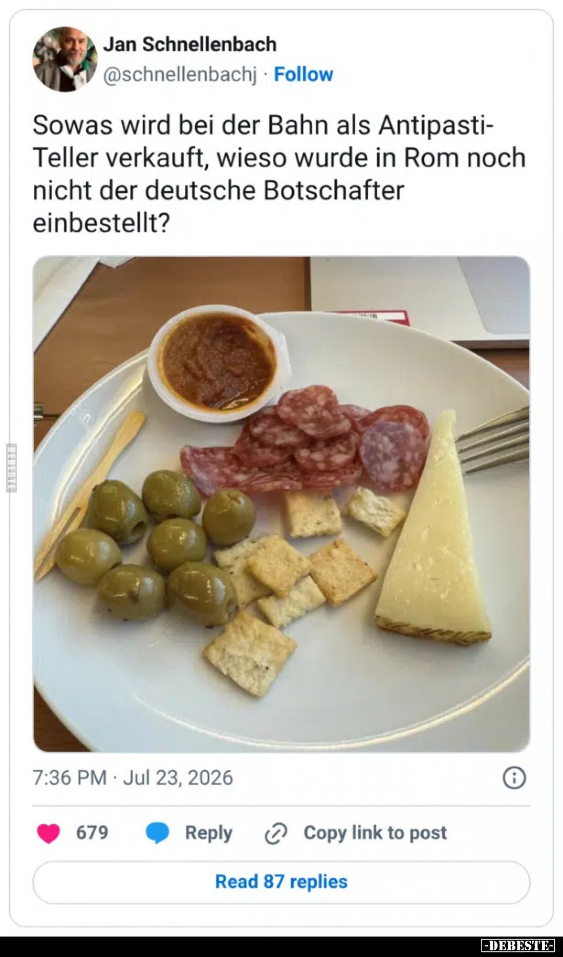 Sowas wird bei der Bahn als Antipasti-Teller verkauft.. - Lustige Bilder | DEBESTE.de