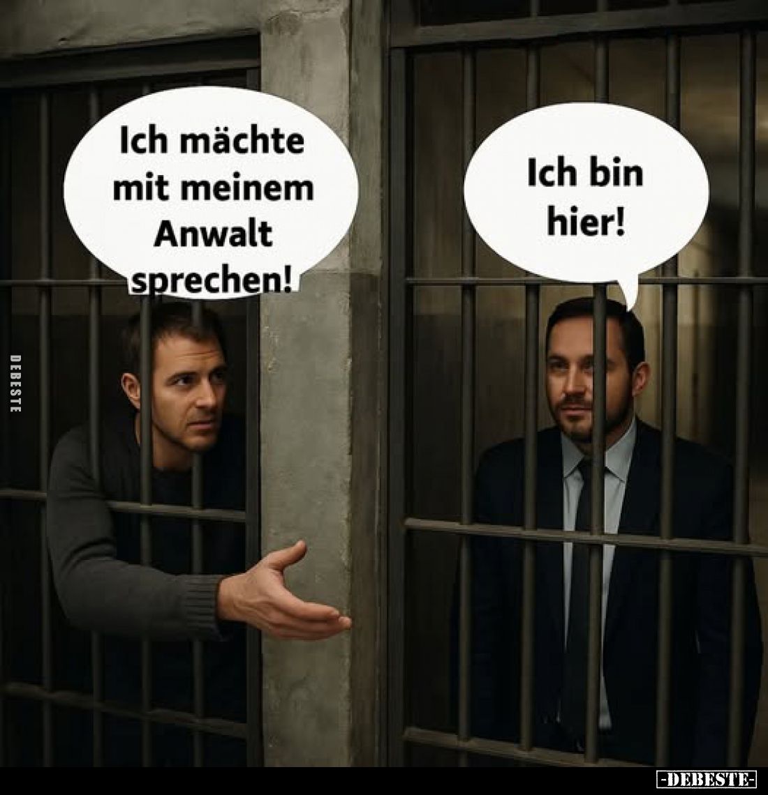 Ich mächte mit meinem Anwalt sprechen!
-
Ich bin hier!