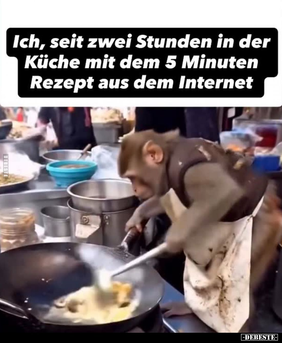Ich, seit zwei Stunden in der Küche mit dem 5 Minuten Rezept aus dem Internet.