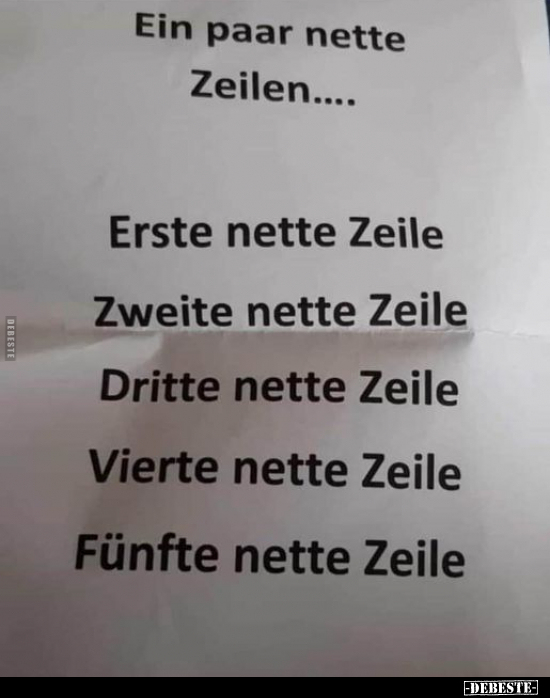 Ein paar nette Zeilen.. - Lustige Bilder | DEBESTE.de