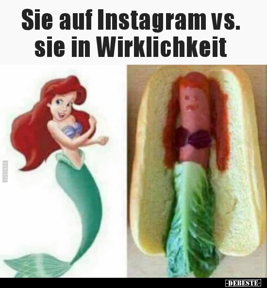 Sie auf Instagram vs. sie in Wirklichkeit..