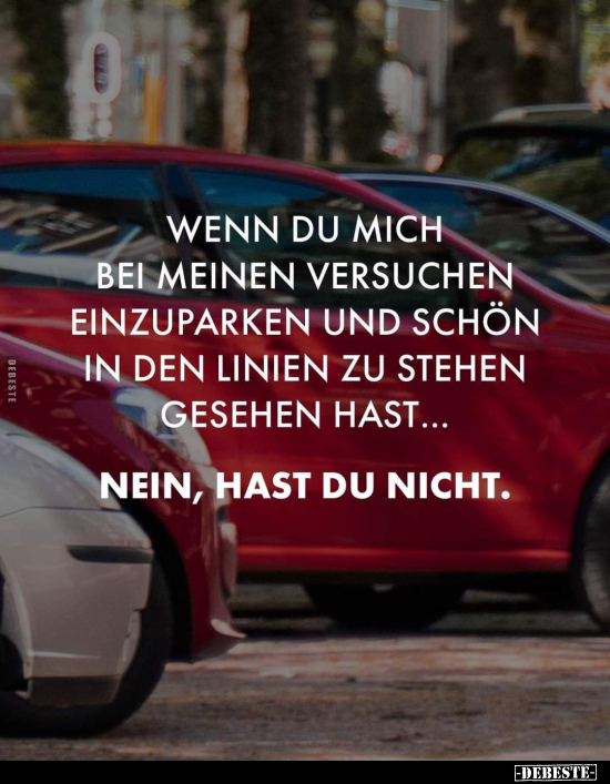 Wenn du mich bei meinen Versuchen einzuparken und schön in.. - Lustige Bilder | DEBESTE.de