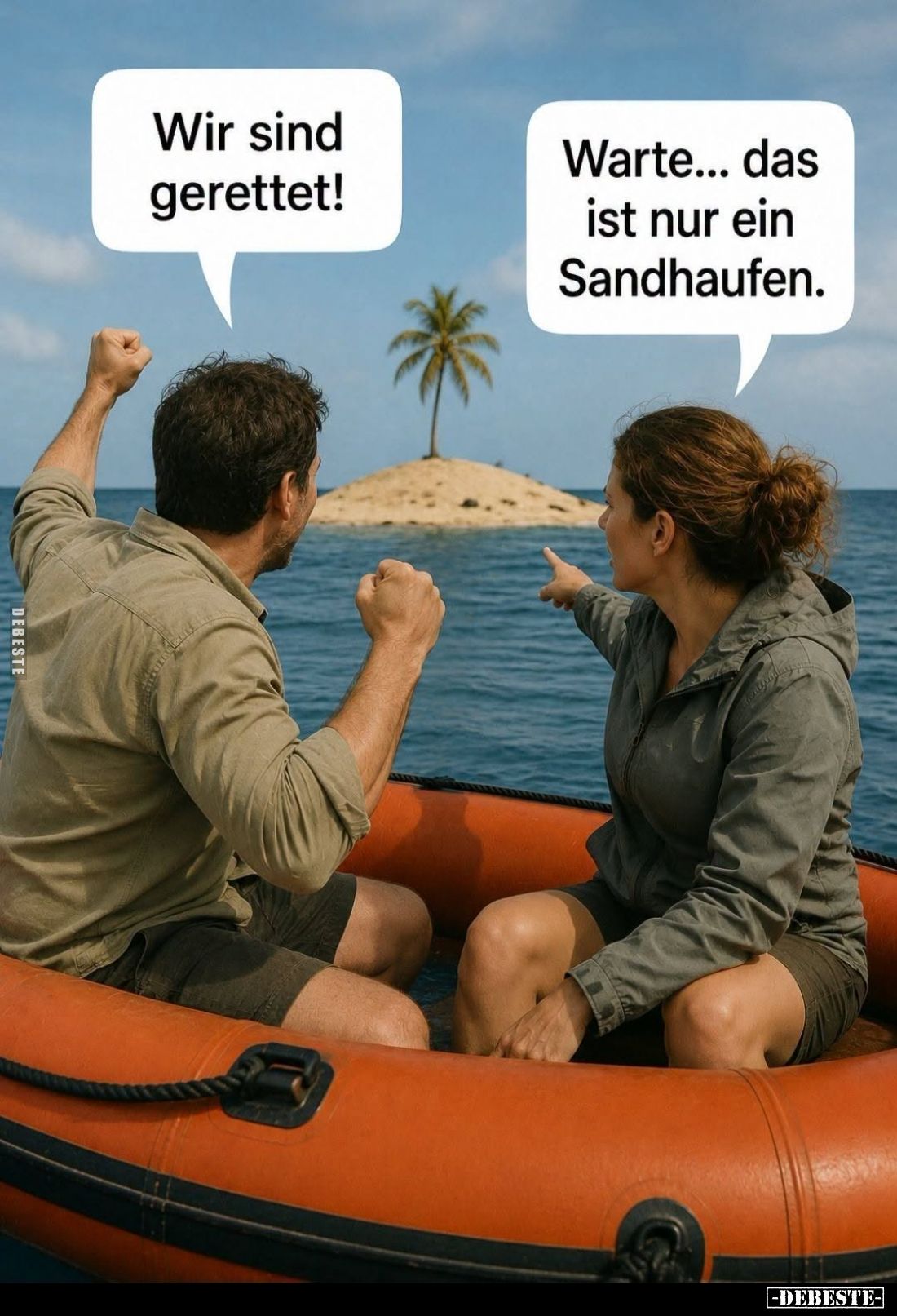 Wir sind gerettet! -
Warte... das ist nur ein Sandhaufen.