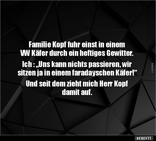 Familie Kopf fuhr einst in einem VW Käfer.. - Lustige Bilder | DEBESTE.de