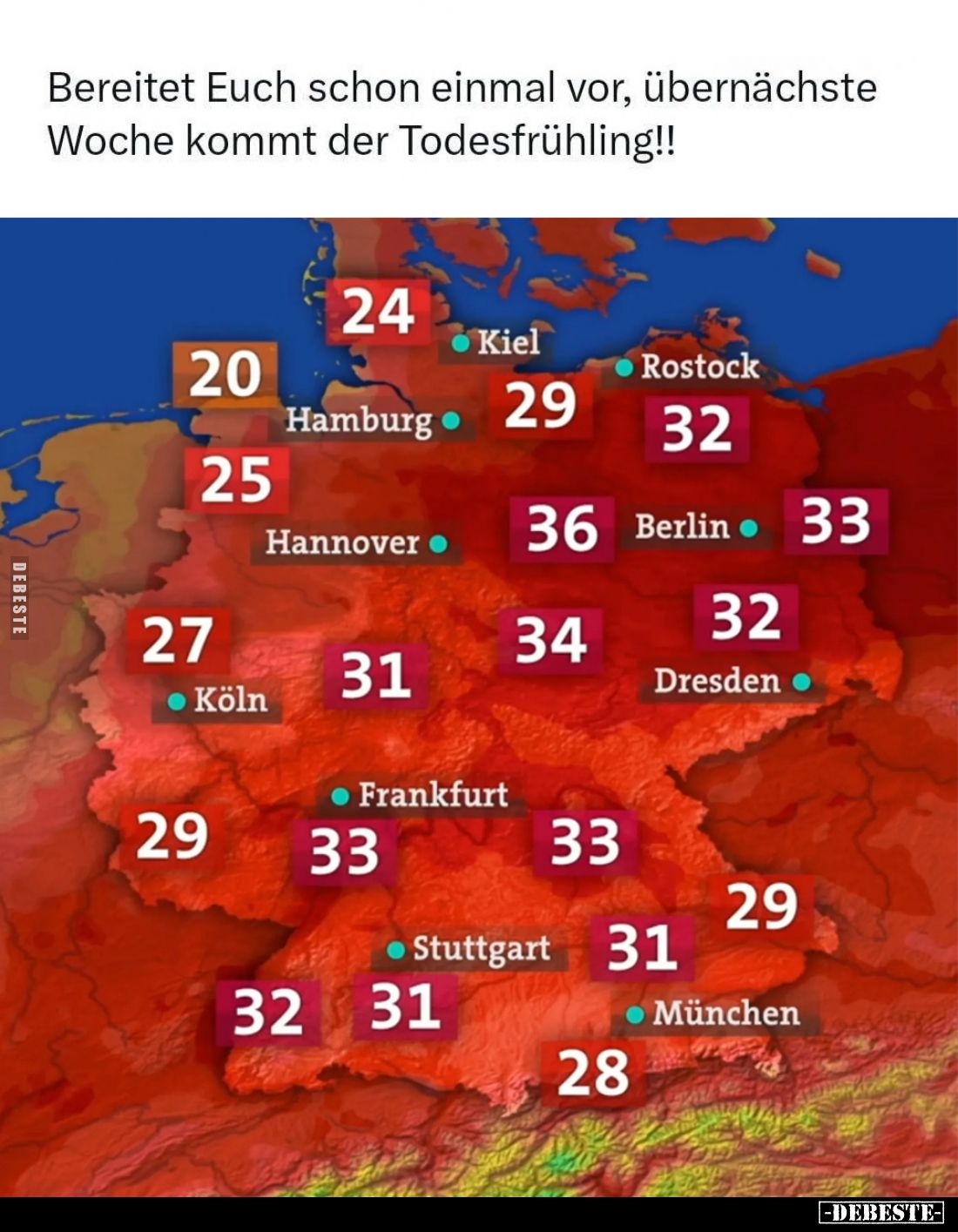 Bereitet Euch schon einmal vor, übernächste Woche kommt der Todesfrühling!!