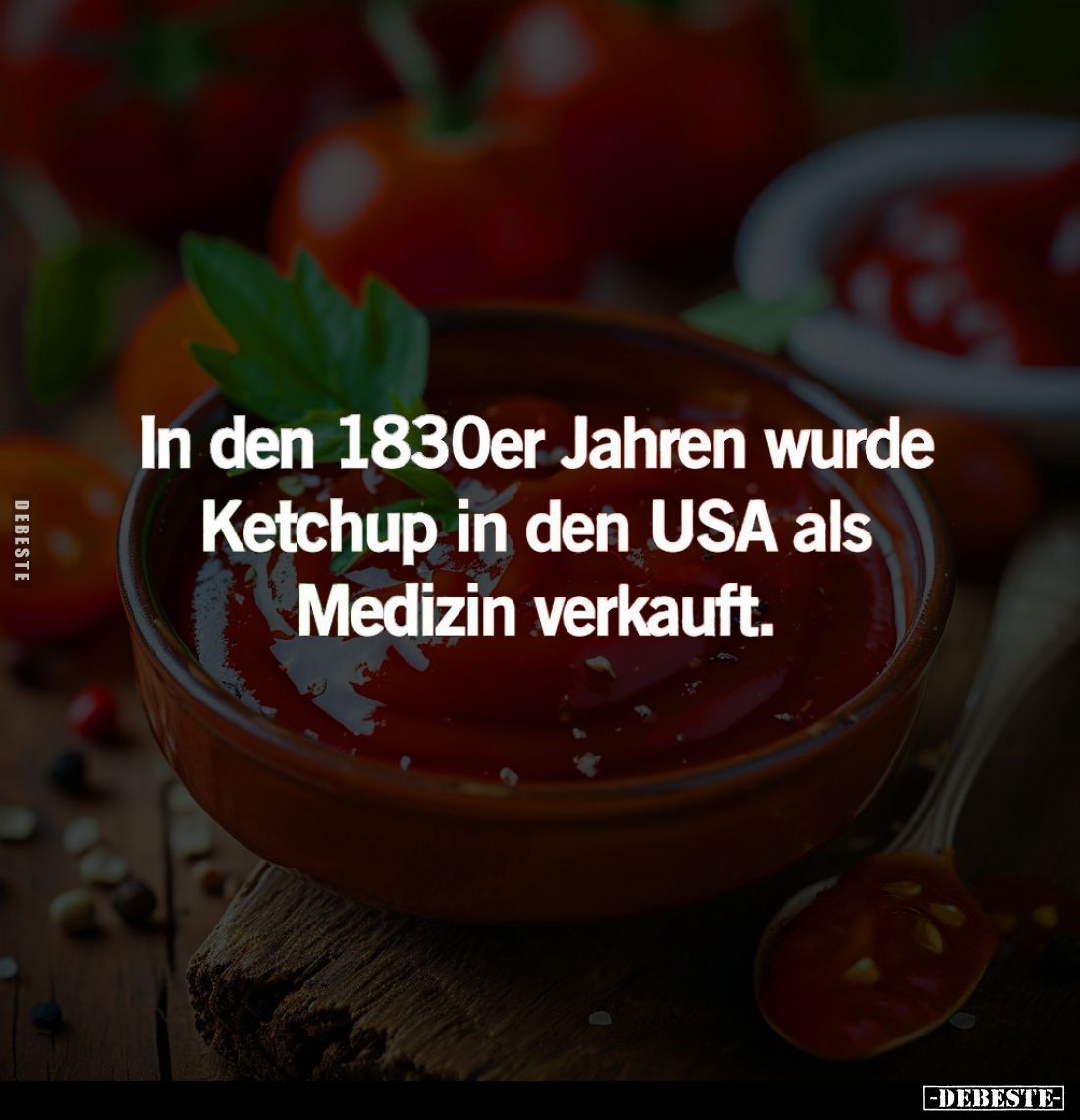 In den 1830er Jahren wurde Ketchup in den USA als Medizin verkauft.